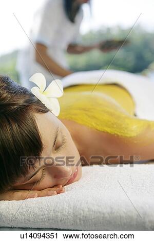 View of a teenage girl taking a massage. View Large Photo Image Stock Image - View of a teenage girl taking a massage.. Fotosearch