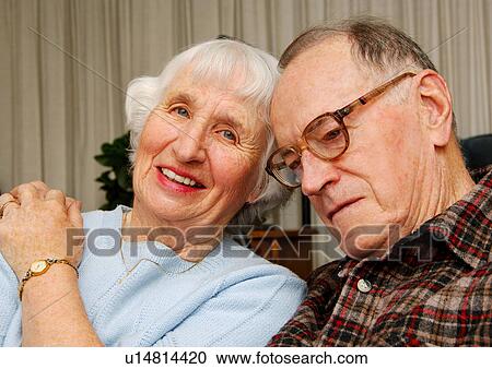 Stock Image - Portrait of an elderly couple.. Fotosearch