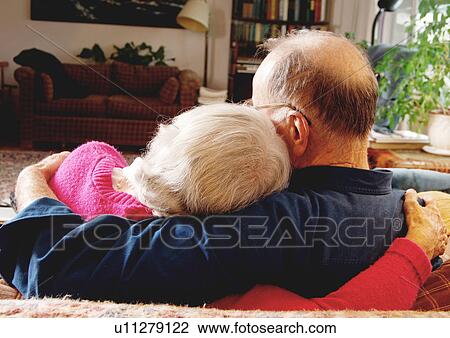 Rear view of an elderly couple. View Large Photo Image Stock Image - Rear view of an elderly couple.. Fotosearch