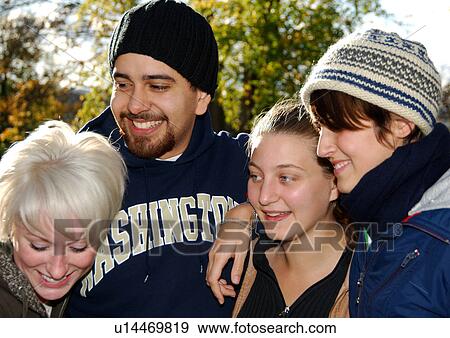 Portrait of four cheerful friends. View Large Photo Image Stock Photo - Portrait of four cheerful friends.. Fotosearch