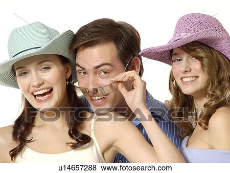 Stock Photo - Portrait of three friends.. Fotosearch