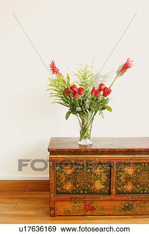 Flower vase on the table View Large Photo Image Stock Photo - Flower vase on the table. Fotosearch