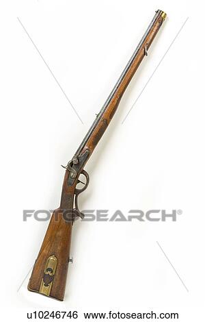 Stock Photograph - Perkusionsvorderlader, 1900 Jahrhundert, gun, Freisteller, Freigestellte, exempted, 18mm. Fotosearch