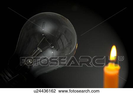 Stock Image - bulb, light, power, electricity, candle, idea, fire. Fotosearch