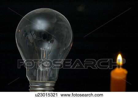 Stock Image - electricity, candle, idea, fire, progress, technology, energy. Fotosearch