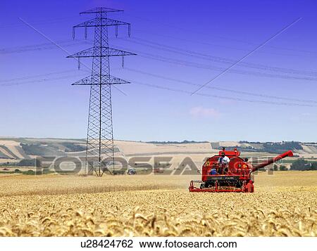 Wheat harvester View Large Photo Image Stock Image - Wheat harvester . Fotosearch