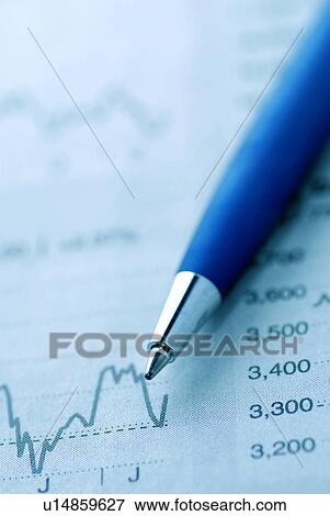 Pen working on a graph View Large Photo Image Stock Photo - Pen working on a graph . Fotosearch