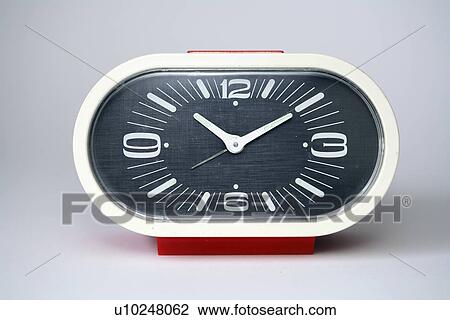 Stock Image - chronometry, arrangement, chronometer, background, at home, clock, alarmclock. Fotosearch
