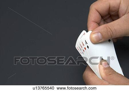 Stock Image - card, court card, risk, hazard, gambler, to venture, rash. Fotosearch
