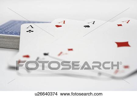 Picture - four, cards, cross, chequer, casino, germany, aces. Fotosearch
