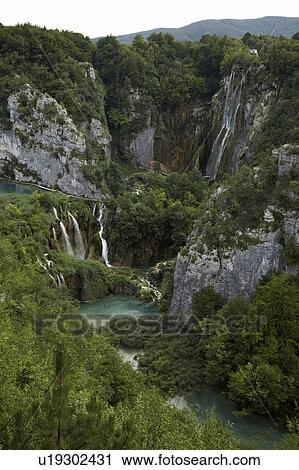 Stock Image - naturerlebnis, atmosphere, buck, cascade, Croatia, dalmatien. Fotosearch