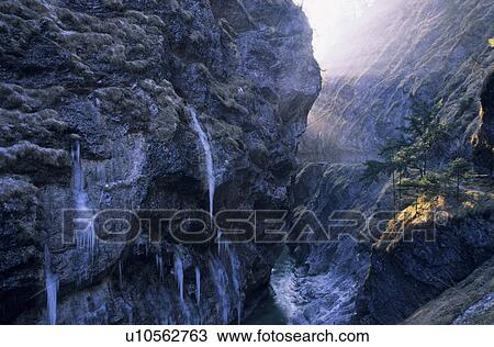 Stock Image - scenery, austria, waters, aquatic, waterfall, flume, gorge. Fotosearch