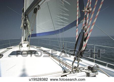 Stock Image - balustrade, boat, day, deck, foredeck, forward, free. Fotosearch
