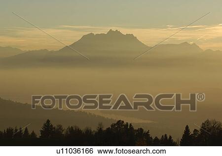 Stock Photograph - bergruecken, ascent, bergkuppe, bergkegel, atmosphere, Central Switzerland, area. Fotosearch
