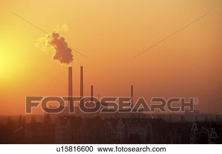 Stock Image - Bernhard, chimney, business, abenddaemmerung. Fotosearch