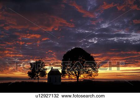 Stock Image - cloud, bad, church, chapel, blue, clouded, architecture. Fotosearch