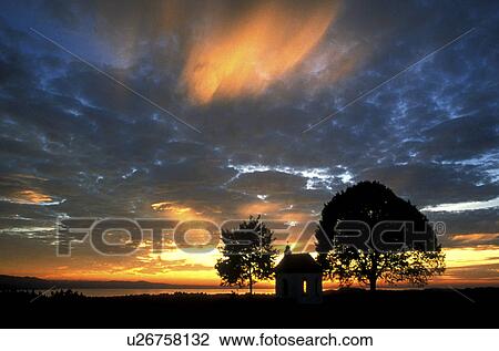 Stock Image - cloud, bad, church, chapel, blue, clouded, architecture. Fotosearch