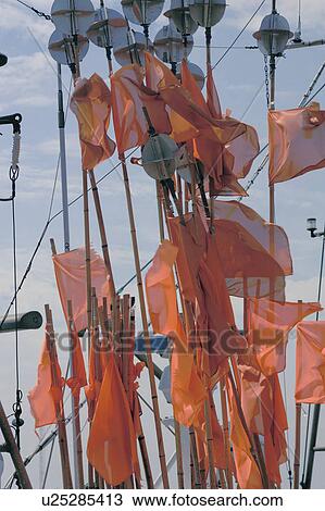 Stock Image - blue, boat, breeze, bunting, buoy, day, Denmark. Fotosearch