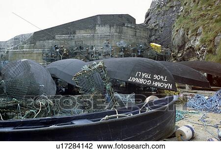 Stock Image - tampen, boats, buoys, dingle, drive, dunquin, fischernetze. Fotosearch