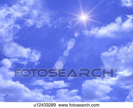 Stock Photo - View of blue sky and clouds. Fotosearch