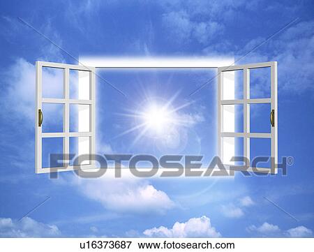 View of bright rays through open window (digital composite) View Large Photo Image Stock Photo - View of bright rays through open window (digital composite). Fotosearch