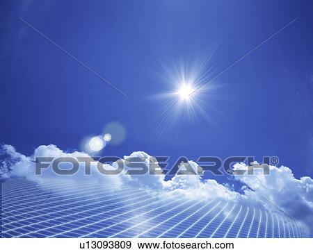 Stock Photo - View of bright sun (digital composite). Fotosearch