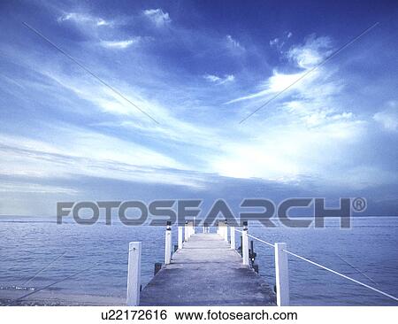 View of jetty in blue sea View Large Photo Image Stock Photograph - View of jetty in blue sea. Fotosearch