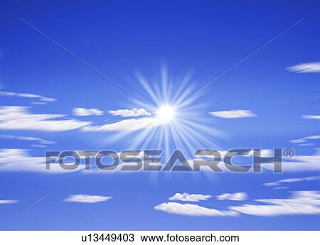 View of sun rays and blue sky (digital composite) View Large Photo Image Stock Image - View of sun rays and blue sky (digital composite). Fotosearch