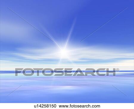 Water and sunrays with clouds in sky View Large Photo Image Stock Image - Water and sunrays with clouds in sky. Fotosearch