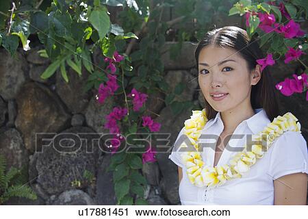 Stock Image - View of a young woman. Fotosearch
