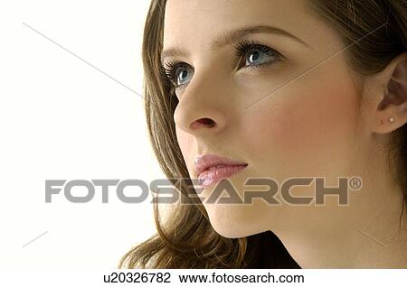 Stock Image - Close-up of a young woman. Fotosearch