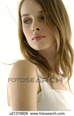 Close-up of a young woman View Large Photo Image Stock Photograph - Close-up of a young woman. Fotosearch