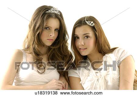 Stock Photo - Portrait of two young women. Fotosearch