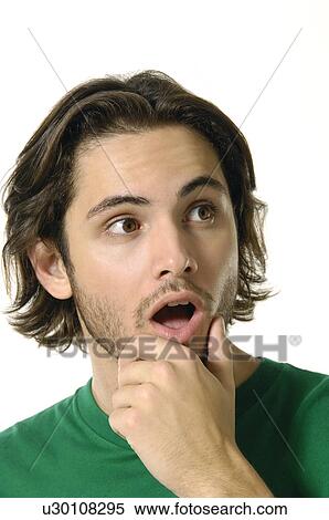 Close-up of a man looking shocked View Large Photo Image Stock Photography - Close-up of a man looking shocked. Fotosearch