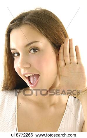 Portrait of a young woman showing her palm View Large Photo Image Stock Photograph - Portrait of a young woman showing her palm. Fotosearch