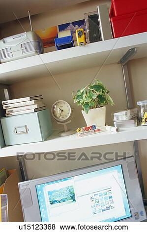 Computer on working desk View Large Photo Image Stock Photo - Computer on working desk. Fotosearch