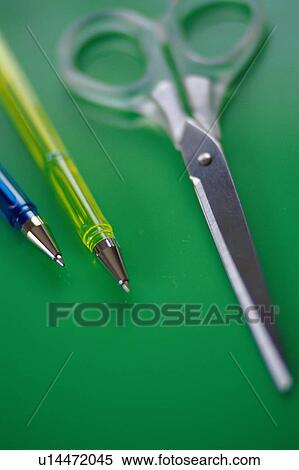 Scissors and pen View Large Photo Image Stock Photography - Scissors and pen. Fotosearch