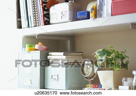 Shelf in working room View Large Photo Image Stock Image - Shelf in working room. Fotosearch