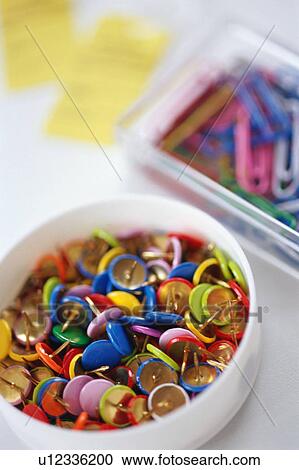 Thumbtack pins in can View Large Photo Image Stock Image - Thumbtack pins in can. Fotosearch