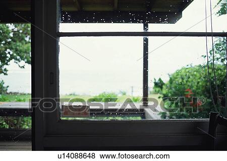 Stock Photo - Window and rain drops. Fotosearch