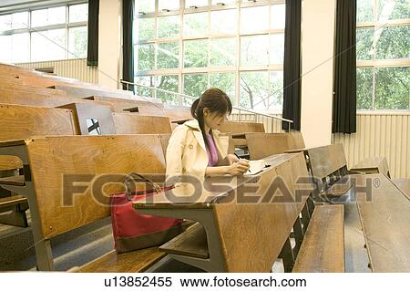College student studying in lecture hall View Large Photo Image Stock Photography - College student studying in lecture hall. Fotosearch