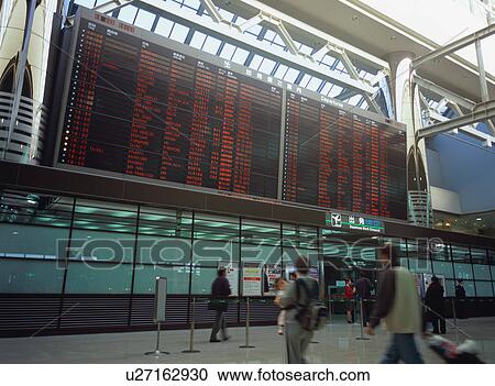 Stock Image - Busy airport terminal. Fotosearch