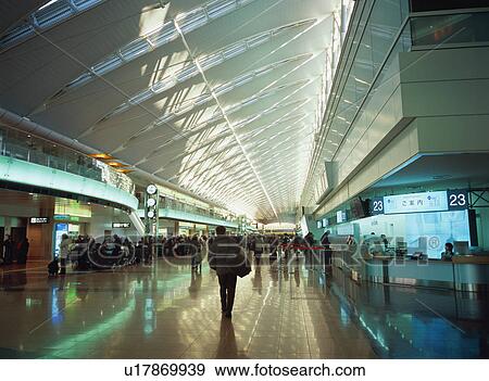 Stock Photo - Busy airport terminal. Fotosearch