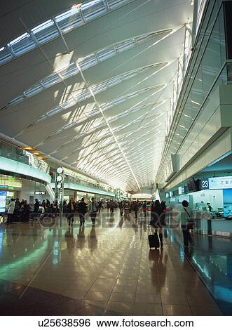 Busy airport terminal View Large Photo Image Stock Photograph - Busy airport terminal. Fotosearch
