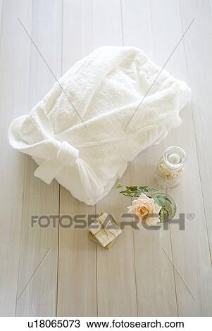 Bathrobe and soaps View Large Photo Image Stock Image - Bathrobe and soaps. Fotosearch