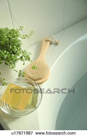 Body brush and soaps View Large Photo Image Stock Photo - Body brush and soaps. Fotosearch