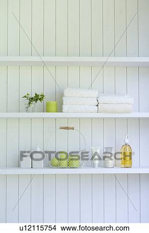 Picture - Body care goods on shelf. Fotosearch