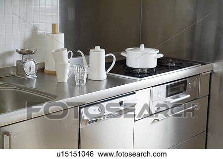 Domestic Kitchen View Large Photo Image Stock Photograph - Domestic Kitchen. Fotosearch