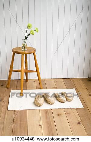 Slippers on mat View Large Photo Image Stock Photo - Slippers on mat. Fotosearch
