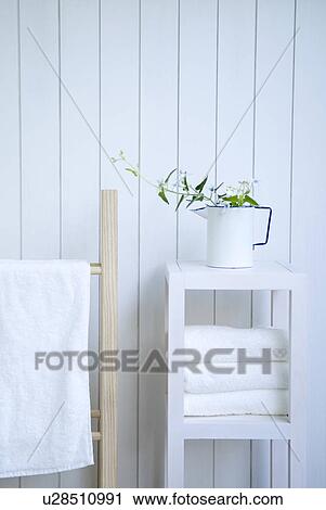 Stock Image - Towel on rack. Fotosearch